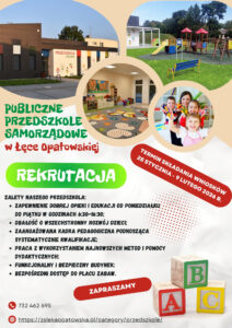 Rekrutacja do Publicznego Przedszkola Samorządowego w Łęce Opatowskiej na rok szkolny 2026/2027